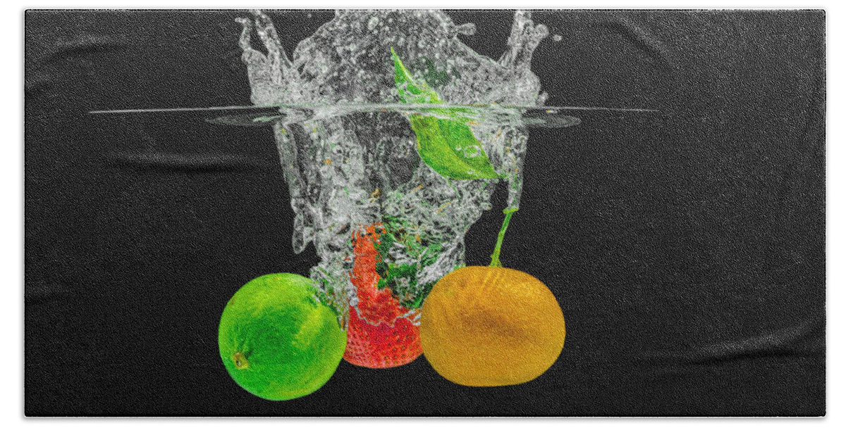 Berry Beach Towel featuring the photograph Splashing Fruits #4 by Peter Lakomy