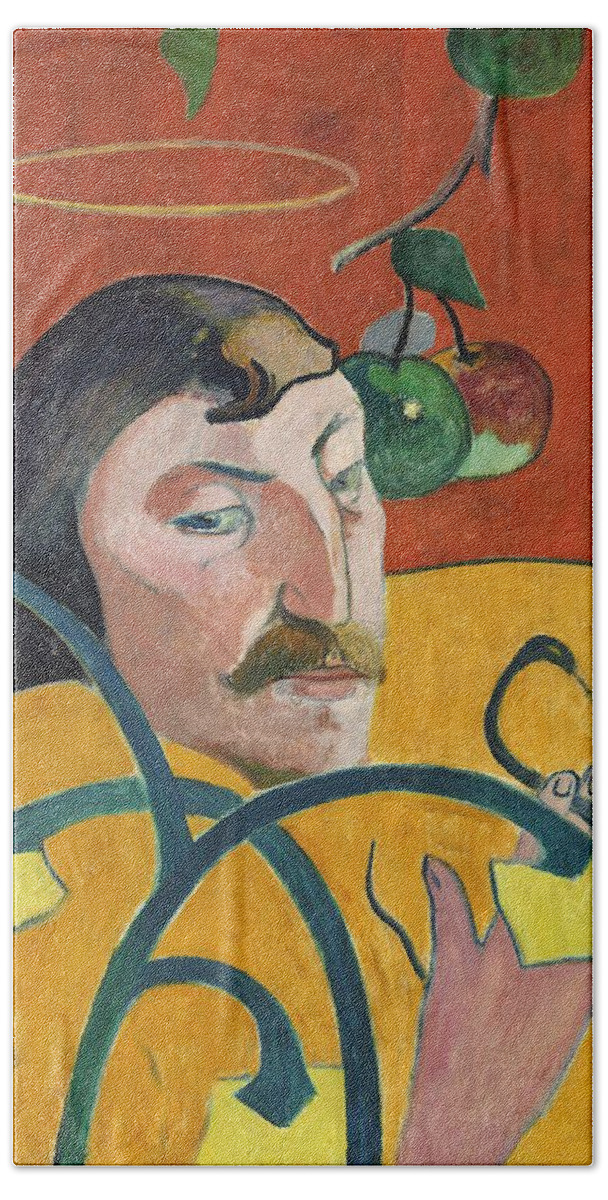 Paul Gauguin Beach Towel featuring the painting Self Portrait #5 by Paul Gauguin