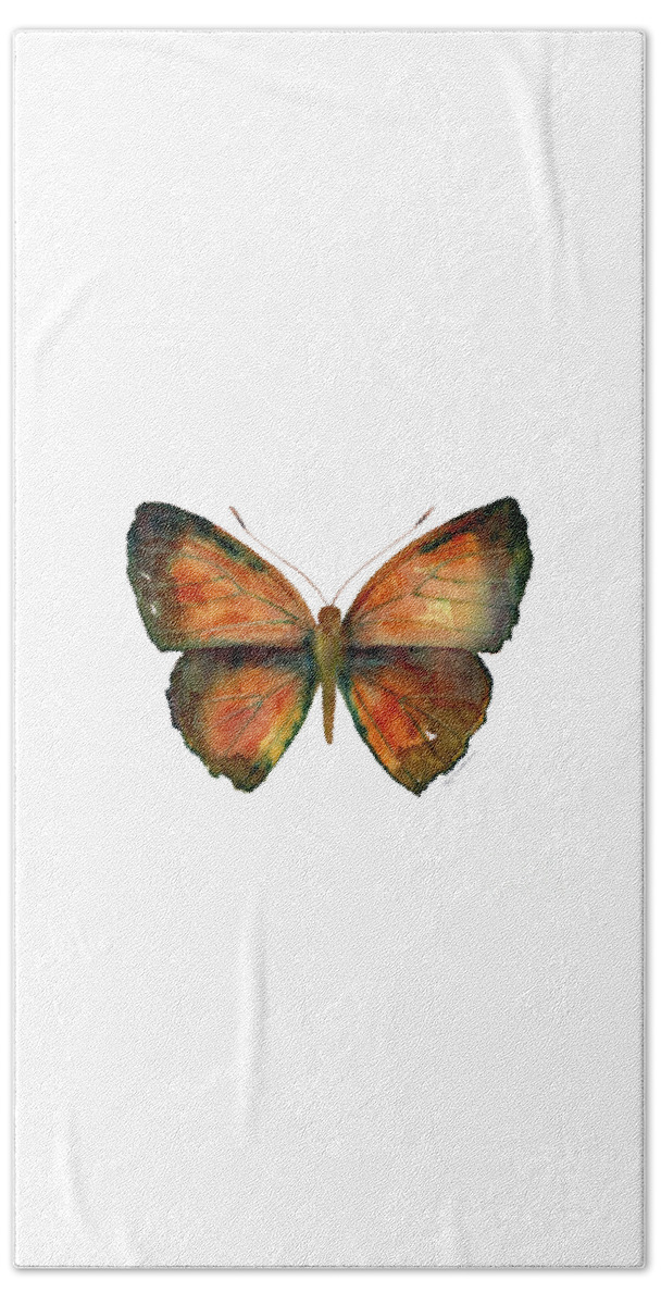 Copper Jewel Beach Towel featuring the painting 56 Copper Jewel Butterfly by Amy Kirkpatrick