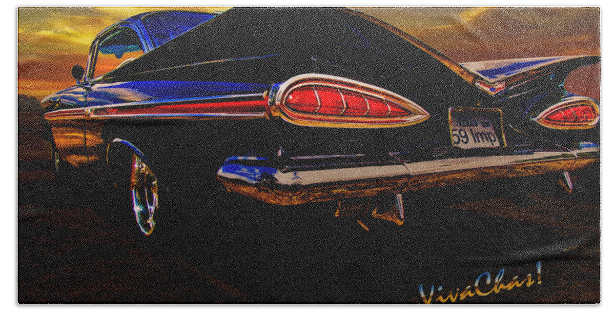 59 Beach Towel featuring the photograph 59 Chevy Impala Hardtop by Chas Sinklier