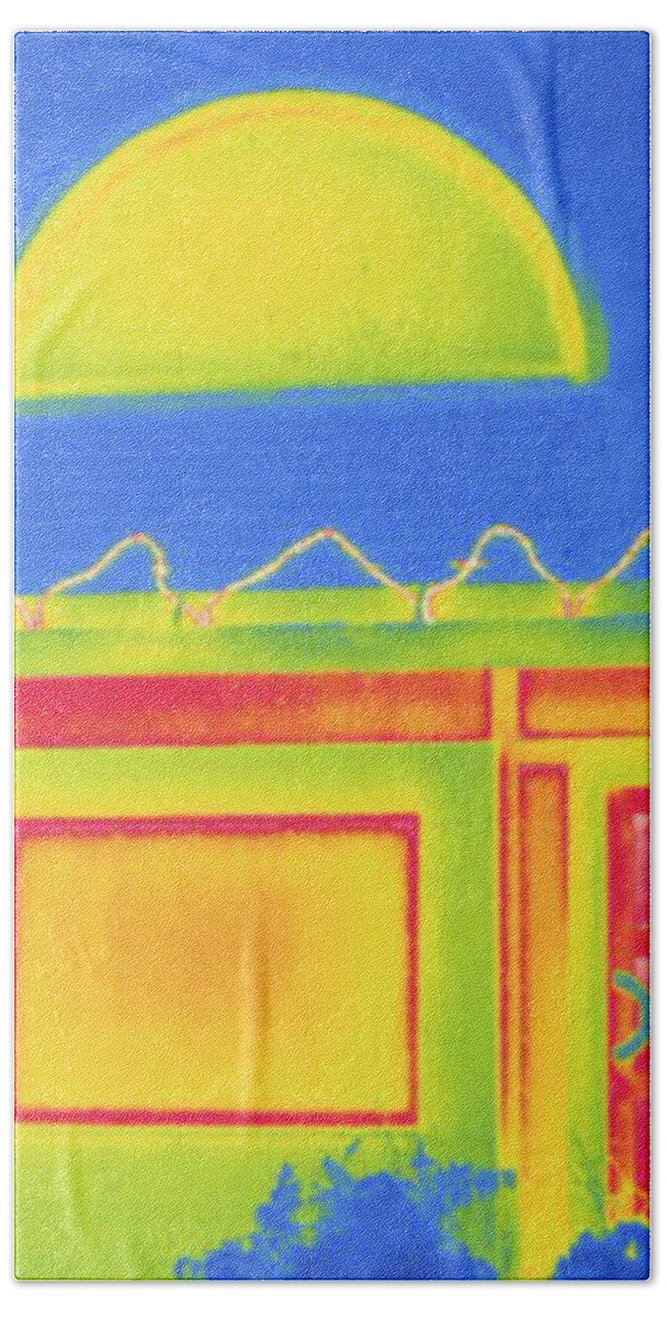 Exterior Beach Towel featuring the photograph House Exterior, Thermogram Showing Heat #6 by Science Stock Photography