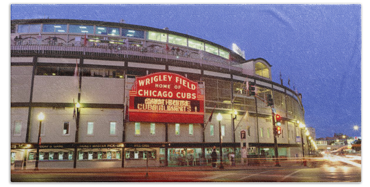 Photography Beach Sheet featuring the photograph Usa, Illinois, Chicago, Cubs, Baseball #6 by Panoramic Images