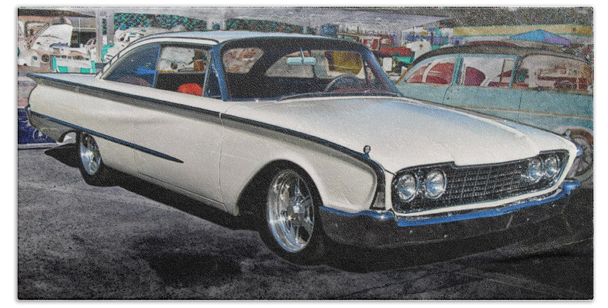 Victor Montgomery Beach Towel featuring the photograph '60 Ford Starliner #60 by Vic Montgomery