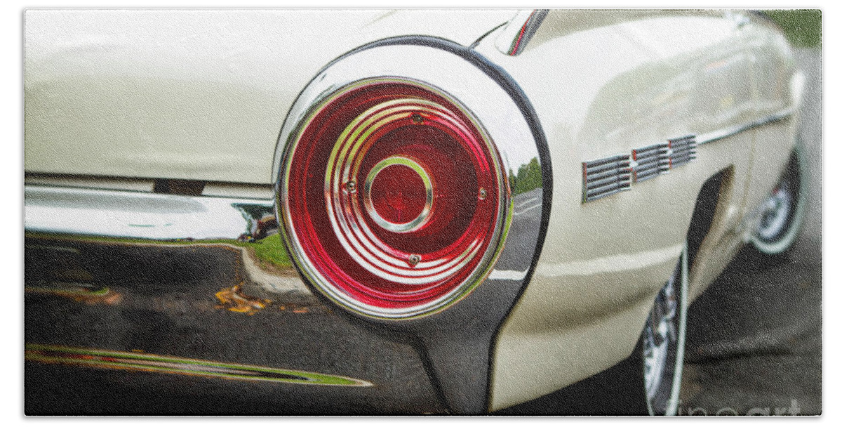 1962 Beach Sheet featuring the photograph 62 Thunderbird Tail Light by Jerry Fornarotto