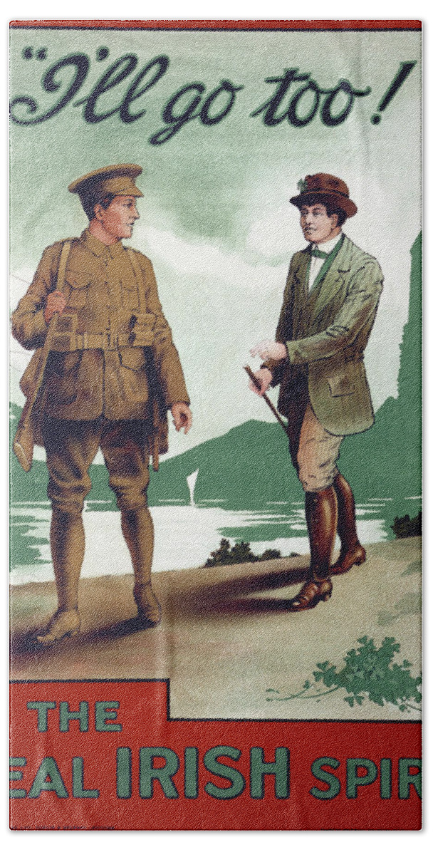 1915 Beach Towel featuring the painting Wwi Poster, 1915 #7 by Granger