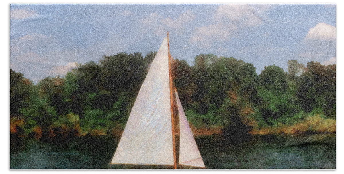 Boat Beach Towel featuring the photograph A Beautiful Day For a Sail by Susan Savad