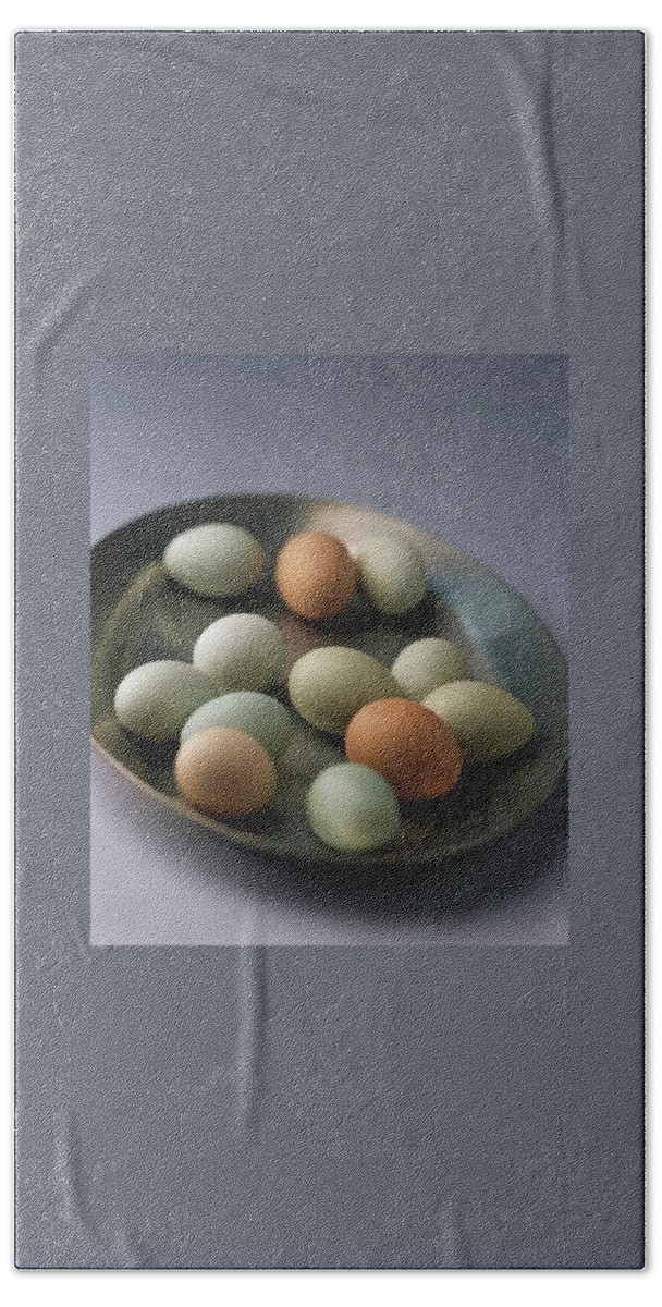 A Bowl Of Eggs Beach Towel