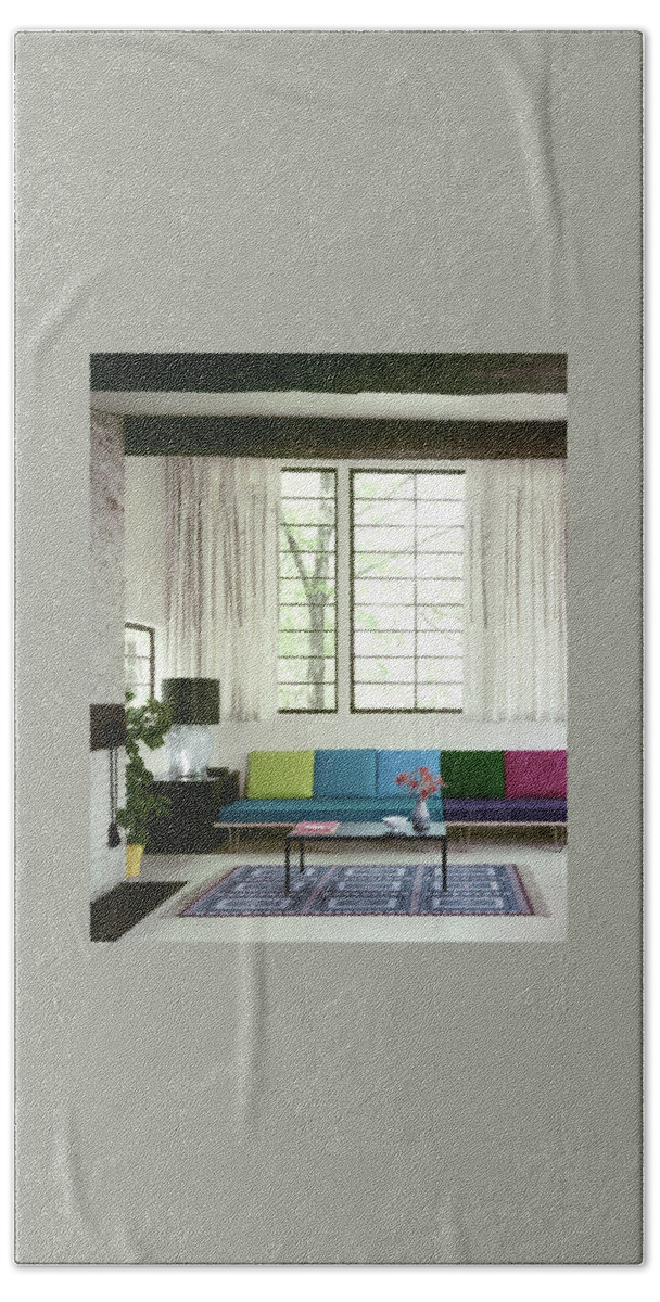 A Colourful Living Room Beach Sheet