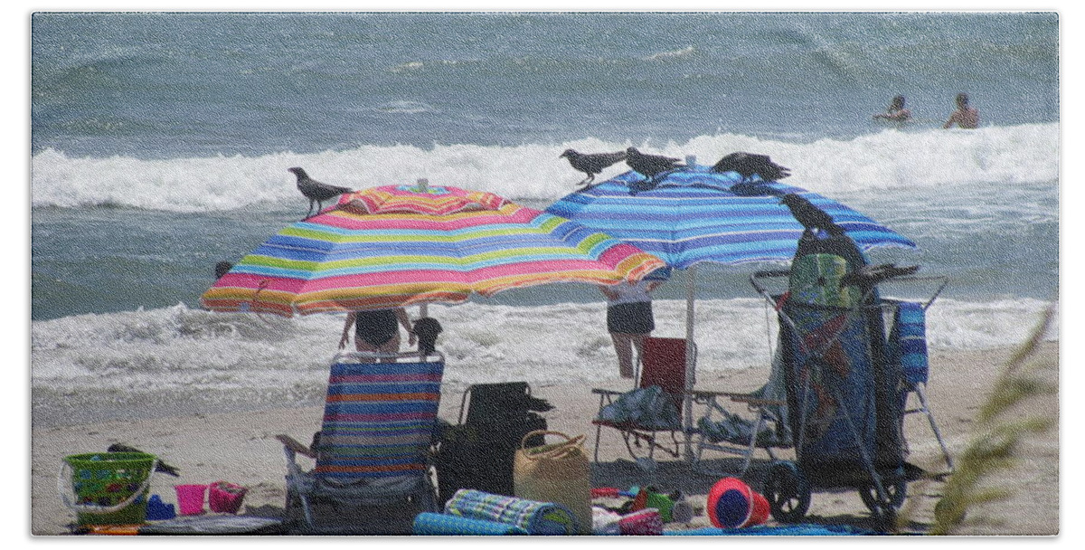 Beach Beach Towel featuring the photograph A Day at the Beach by Ellen Meakin