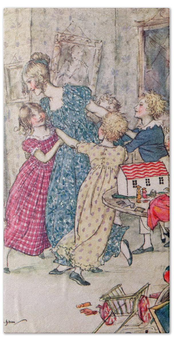 Children Beach Towel featuring the painting A Flushed And Boisterous Group, Book Illustration by Arthur Rackham