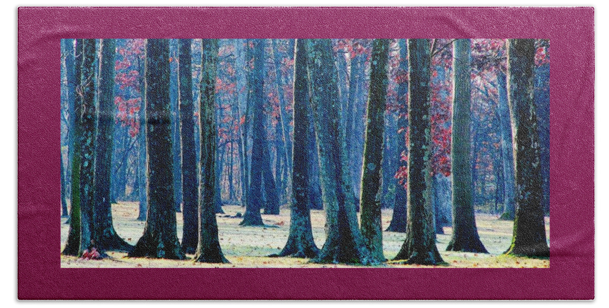 Trees Beach Towel featuring the photograph A Gathering of Trees by Angela Davies