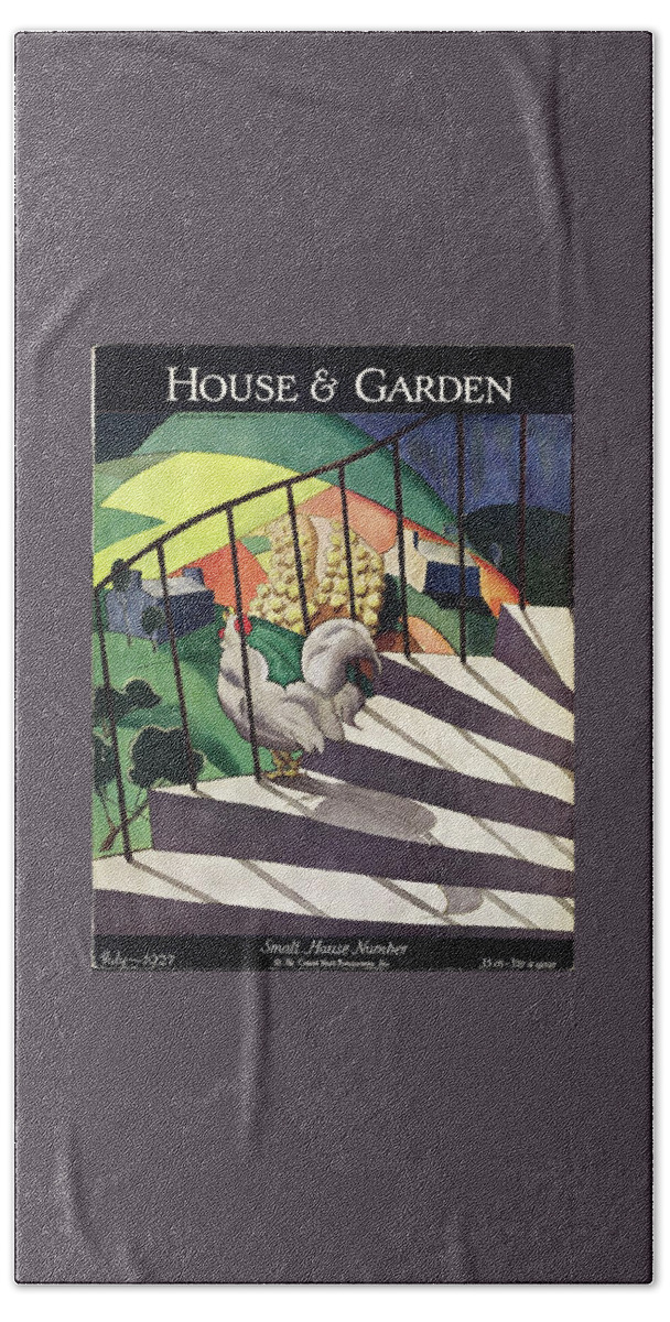 A House And Garden Cover Of A Rooster Beach Sheet