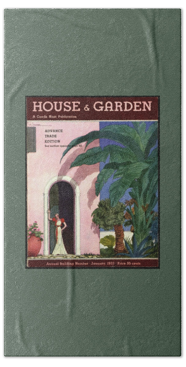A House And Garden Cover Of A Woman In A Doorway Beach Towel