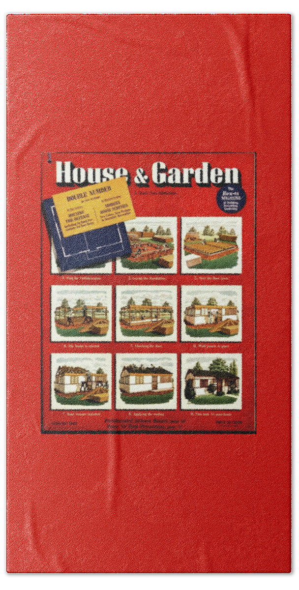 A House And Garden Cover Of Construction Stages Beach Sheet