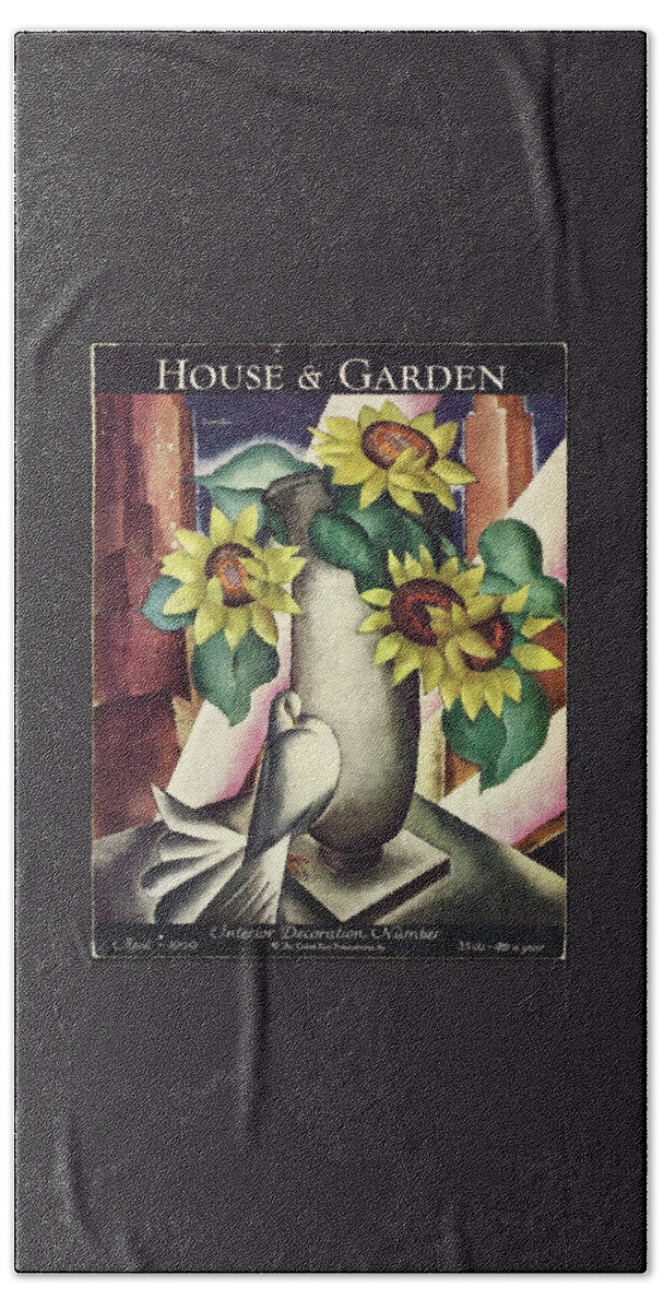 A House And Garden Cover Of Flowers And A Dove Beach Towel