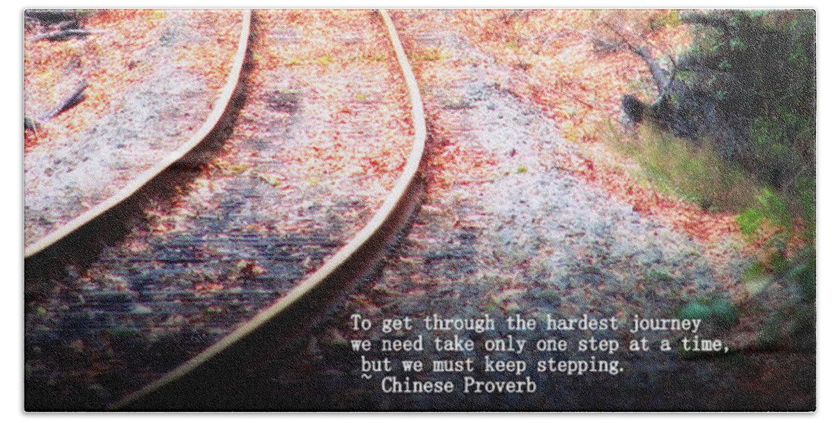 Railroad Beach Sheet featuring the photograph A Journey of Dreams Inspirational by Melanie Lankford Photography