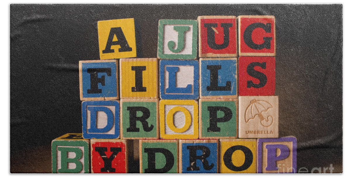 A Jug Fills Drop By Drop Beach Towel featuring the photograph A Jug Fills Drop by Drop by Art Whitton