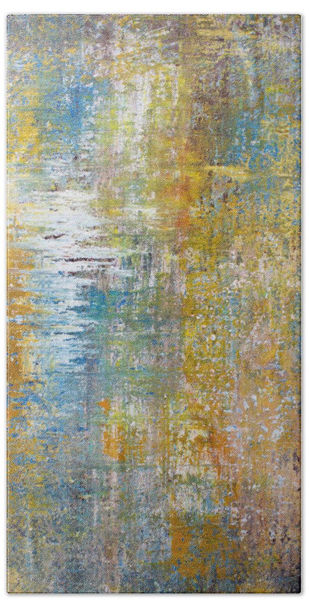 Derek Kaplan Art Beach Towel featuring the painting Opt.52.14 A Kind Of Magic by Derek Kaplan