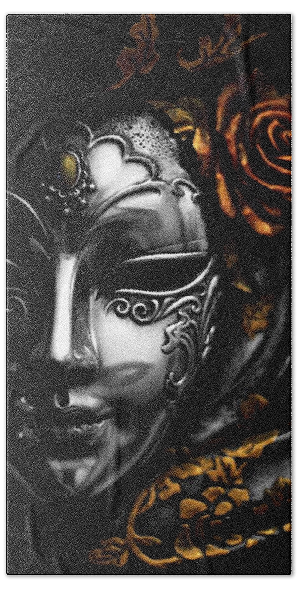 Mardis Gras Mask Beach Towel featuring the photograph A Touch of Color by Stephanie Hollingsworth