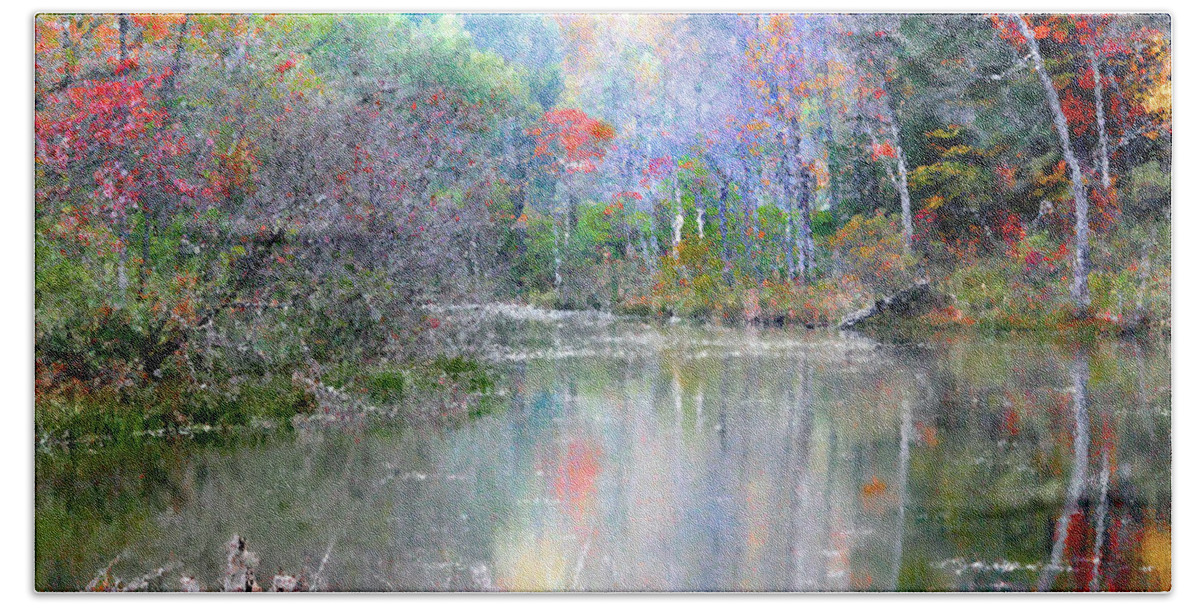 Autumn Beach Sheet featuring the photograph A Monet Autumn by Mariarosa Rockefeller