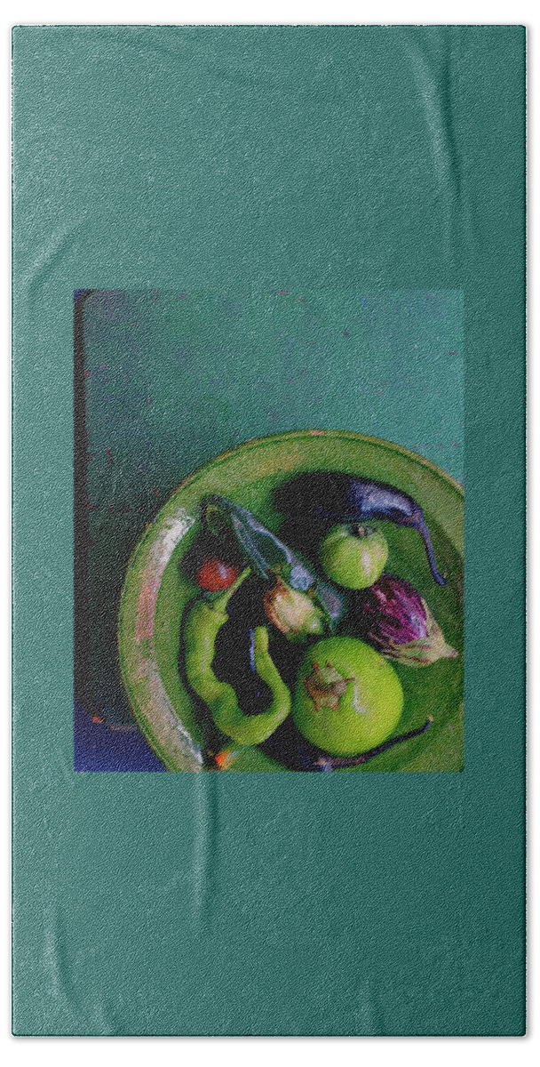 A Plate Of Vegetables Beach Towel