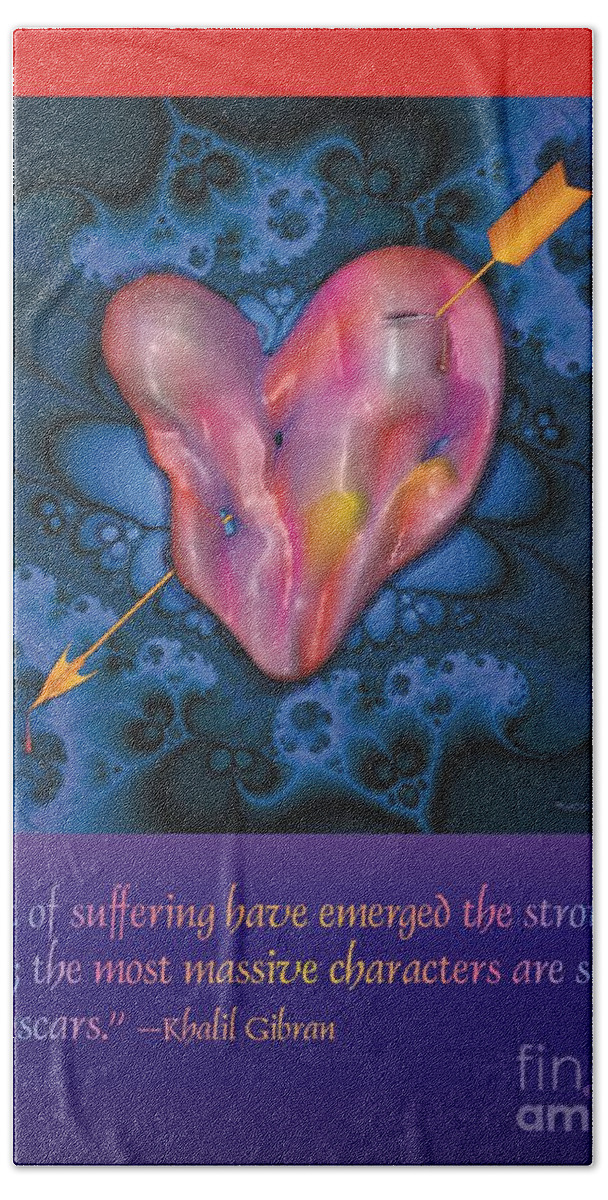 Posters Beach Sheet featuring the digital art A Pierced Heart Poster 1 by Walter Neal