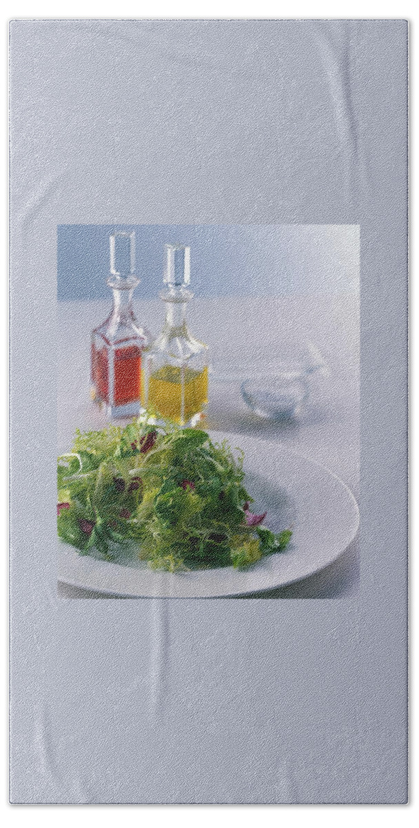 A Salad With Dressings Beach Towel