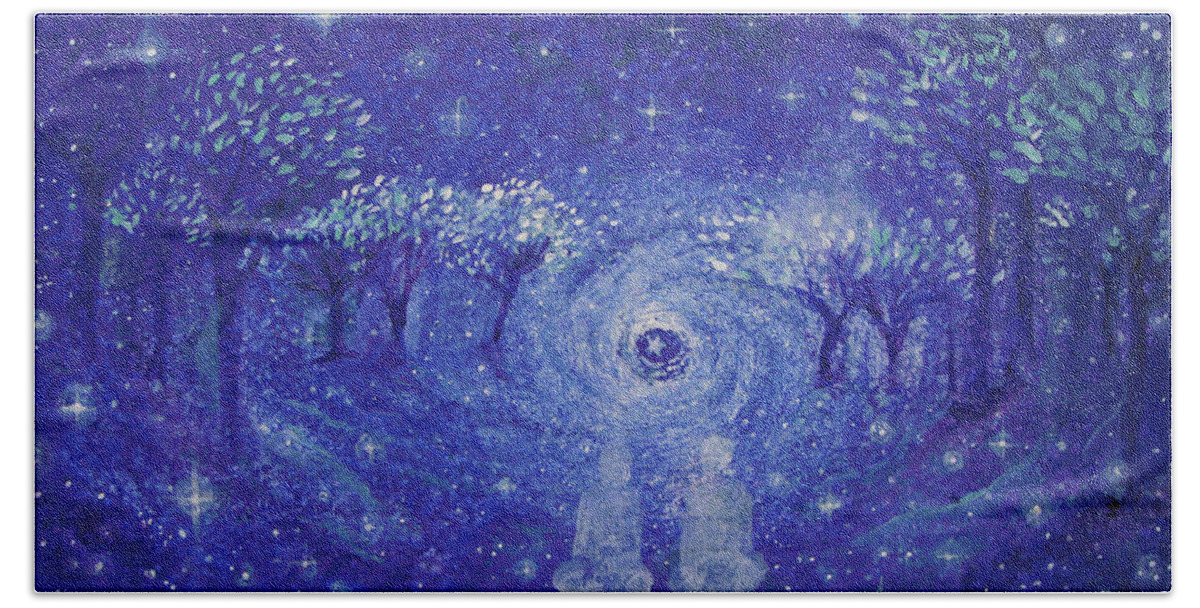 Star Beach Towel featuring the painting A Star Night by Ashleigh Dyan Bayer