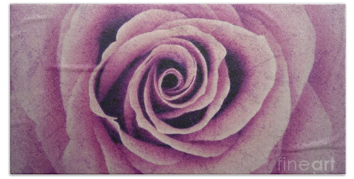 Pink Rose Beach Towel featuring the photograph A Sugared Rose by Joan-Violet Stretch