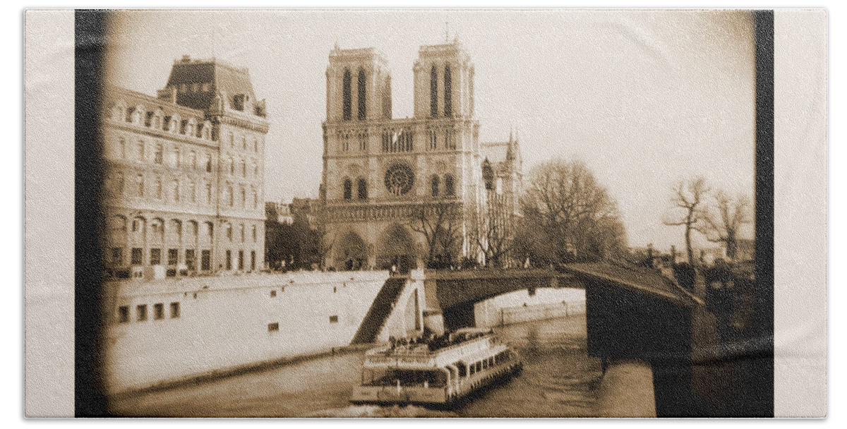 Notre Dame Beach Towel featuring the photograph A Walk Through Paris 22 by Mike McGlothlen