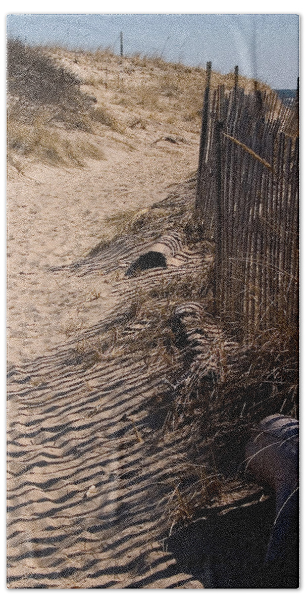 Beach Retaining Fence Beach Towel featuring the photograph A walk to the beach by Jeff Folger
