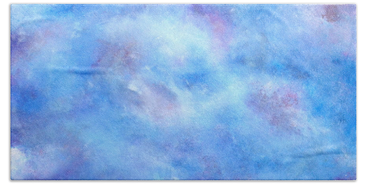Abstract Beach Towel featuring the painting Above The Clouds by Denise Tomasura