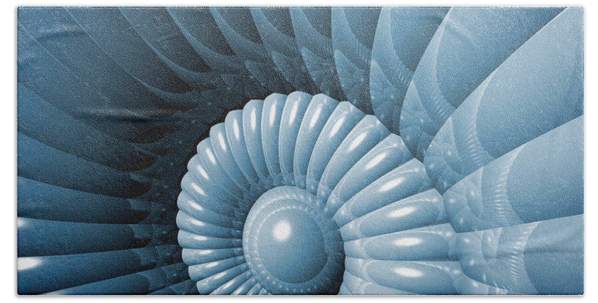Nautilus Beach Towel featuring the digital art Abstract 3D Nautilus by Phil Perkins