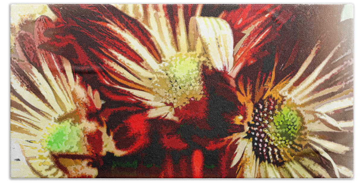 Chrysanthemum Beach Towel featuring the photograph Abstract Chrysanthemums by Charles Muhle