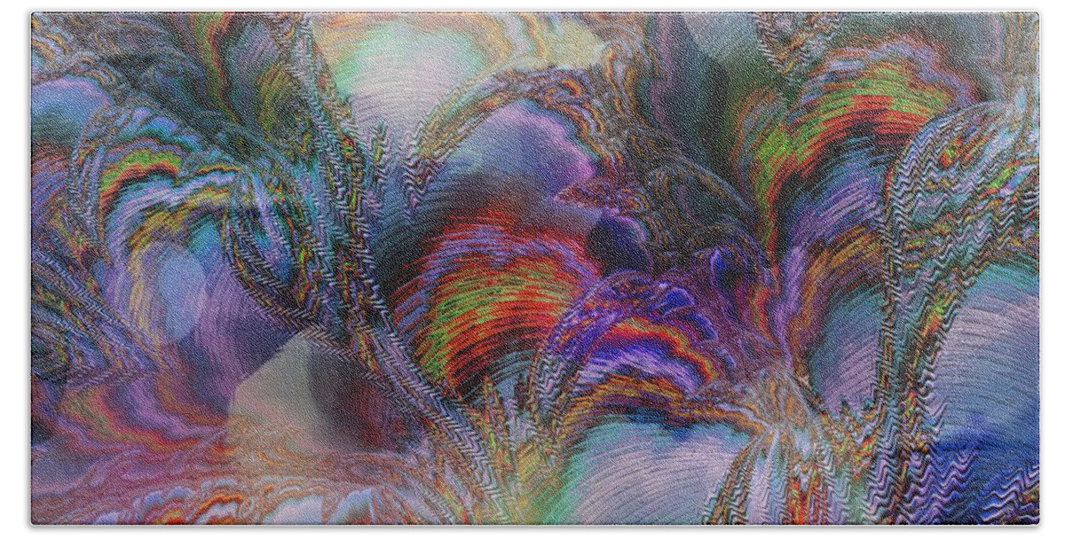 Digital Art Beach Towel featuring the digital art Abstract Garden by Amanda Moore