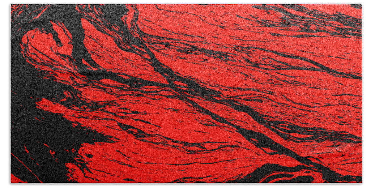 Abstract Beach Towel featuring the photograph Abstract Red Marbled Pattern by Ikon Images