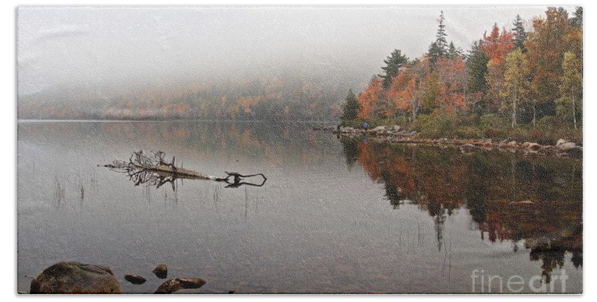 Acadia National Park Beach Towel featuring the photograph Acadia in the Fog by Karin Pinkham