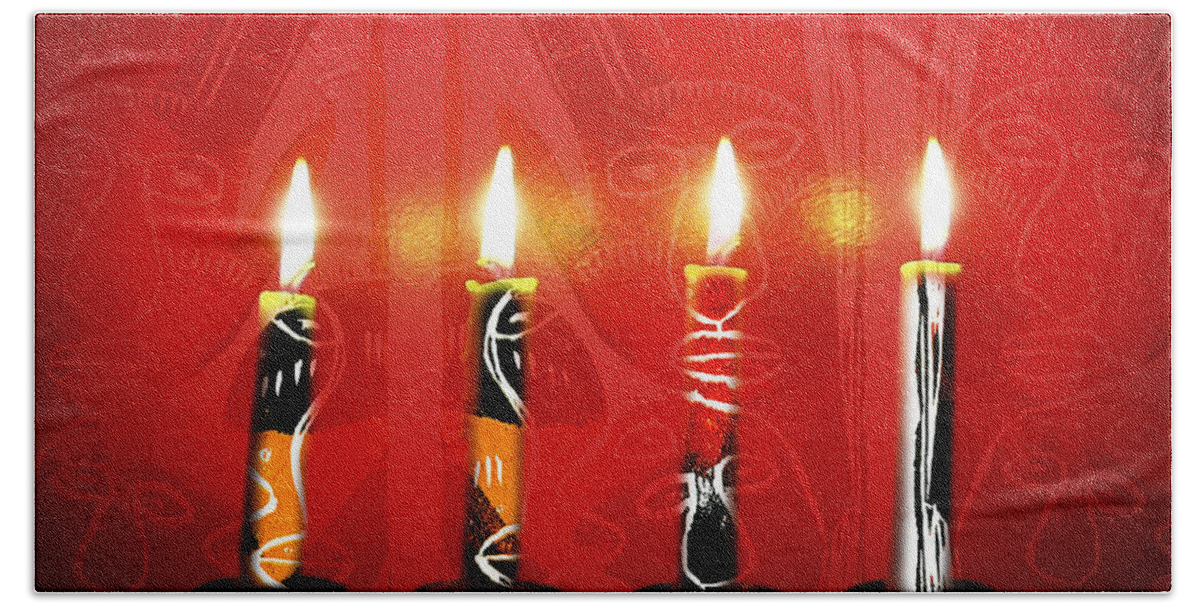 Candles Beach Towel featuring the photograph African Candles by Lynn Hansen