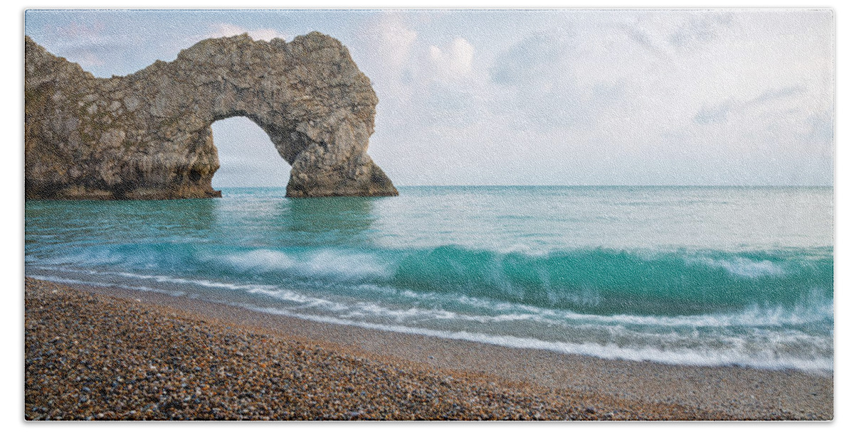 Durdle Beach Towel featuring the photograph Afternoon at Durdle Door by Ian Middleton