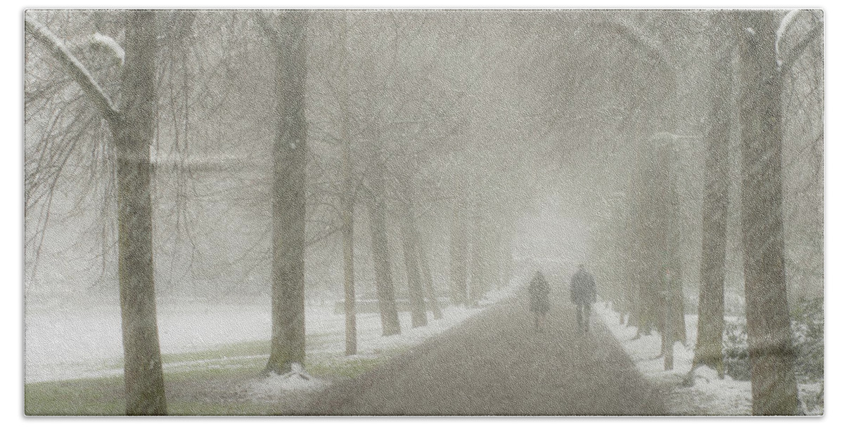 Miguel Beach Towel featuring the photograph Afternoon Winter Stroll by Miguel Winterpacht