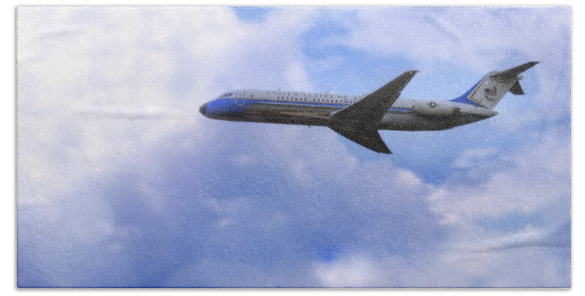 Air Force One Beach Towel featuring the photograph Air Force One - McDonnell Douglas - DC-9 by Jason Politte