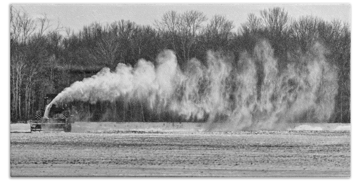 Airfield Beach Sheet featuring the photograph Airfield Snow Blower by Thomas Young