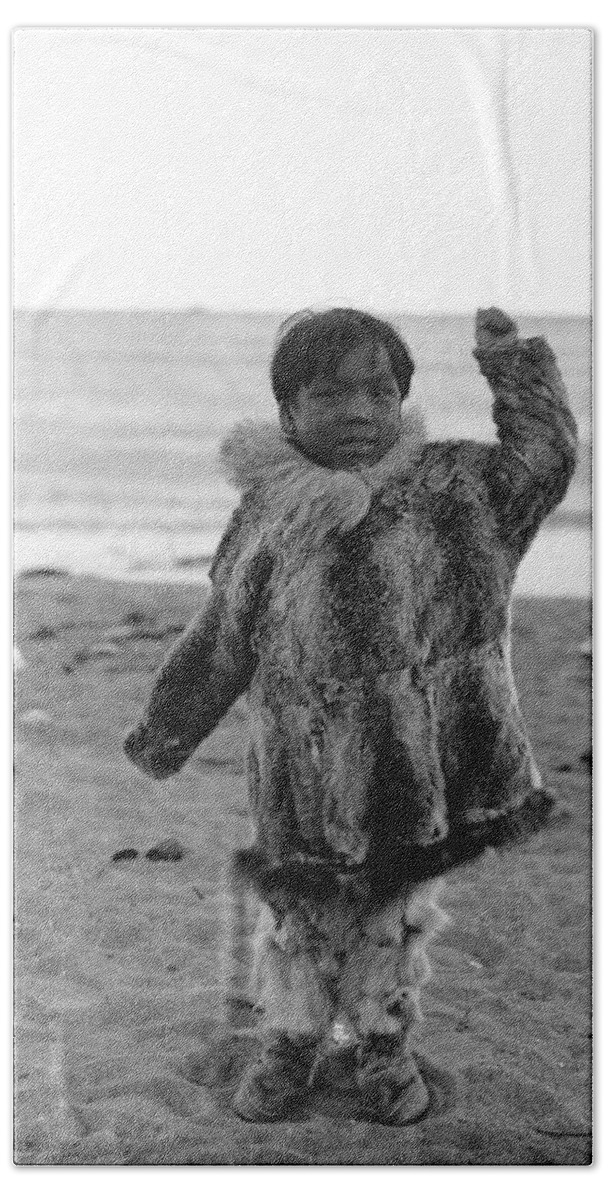 1906 Beach Towel featuring the photograph Alaska Eskimo Child by Granger