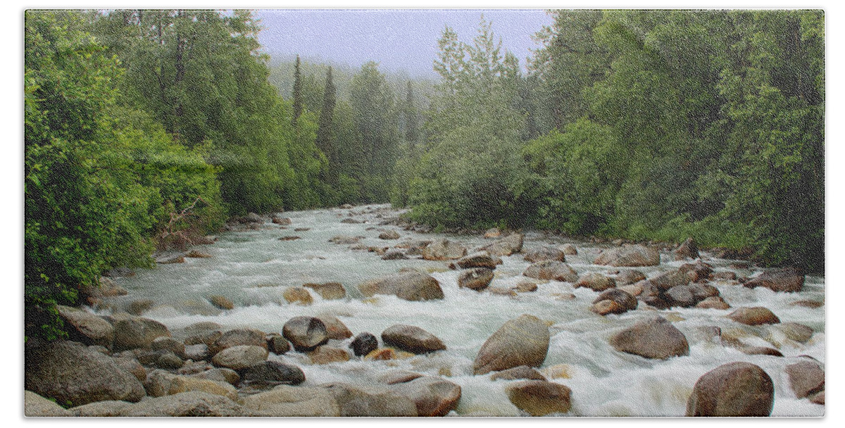 River Beach Towel featuring the photograph Alaska - Little Susitna River by Kim Hojnacki