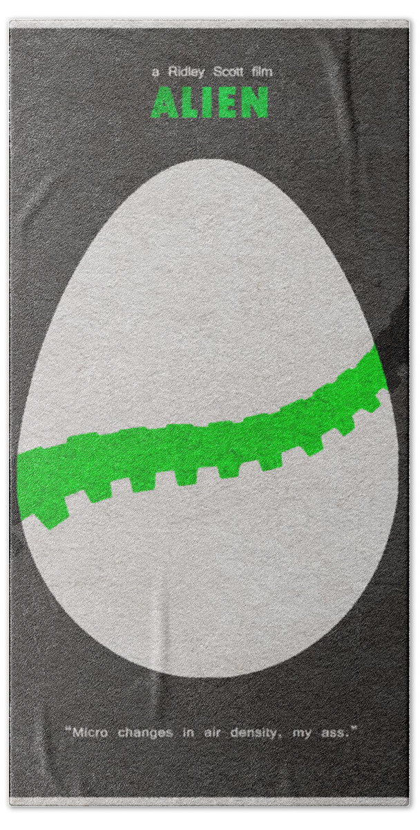 Alien Beach Towel featuring the digital art Alien by Inspirowl Design
