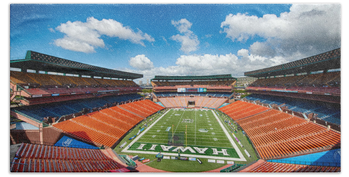 Hawaii Beach Sheet featuring the photograph Aloha Stadium by Dan McManus
