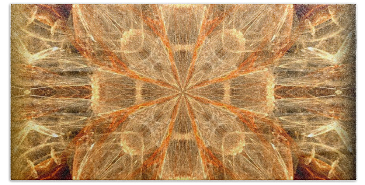 Amber Fractal Beach Towel featuring the photograph Amber Fractal by Maria Urso