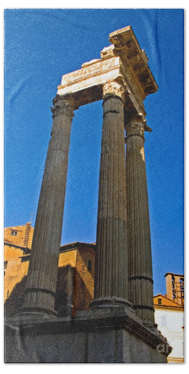 Italy Beach Towel featuring the photograph Ancient Roman Columns by Tim Holt