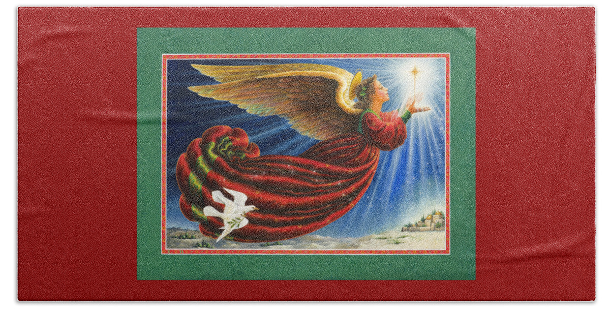 Angel Beach Towel featuring the painting Angel of The Star by Lynn Bywaters