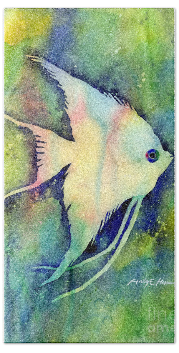 Fish Beach Towel featuring the painting Angelfish I by Hailey E Herrera